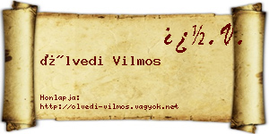 Ölvedi Vilmos névjegykártya